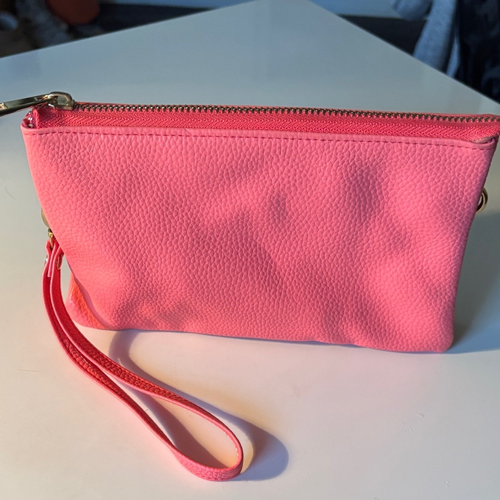 Pink Wristlet Clutch with longer strap, as well.